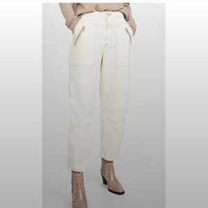Free People Misty Road Barrel Cargo Carpenter Pants with adjustable ankles